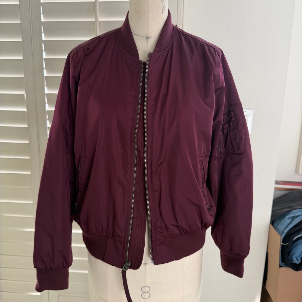 Wine Bomber Jacket